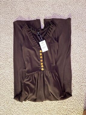 NWT Futario Brown Ruffled Jumpsuit